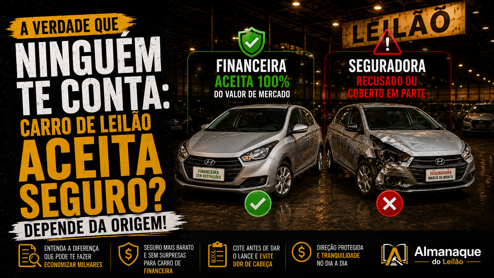 Carro de leilão aceita seguro? A resposta depende da origem