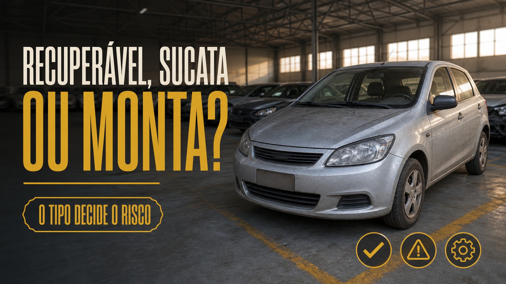 Recuperável, sucata ou monta? Os tipos de lote que decidem se o carro vai rodar
