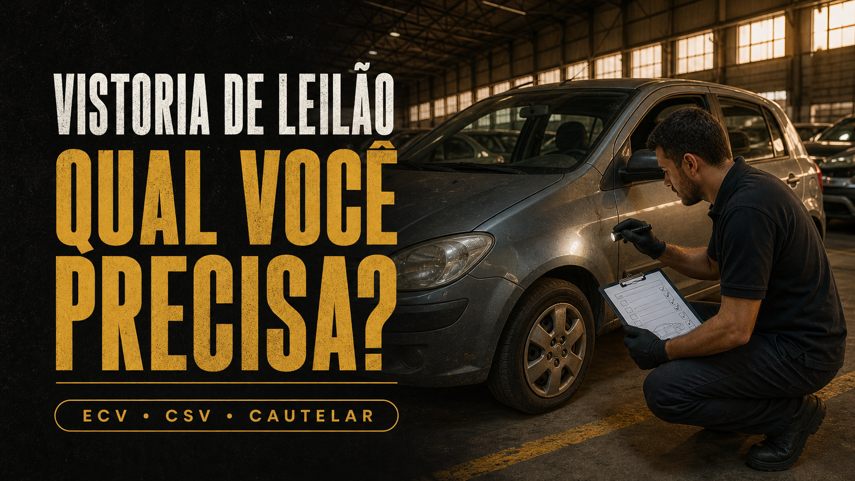 Vistoria de veículo de leilão: as 3 que existem (e quando cada uma é exigida)