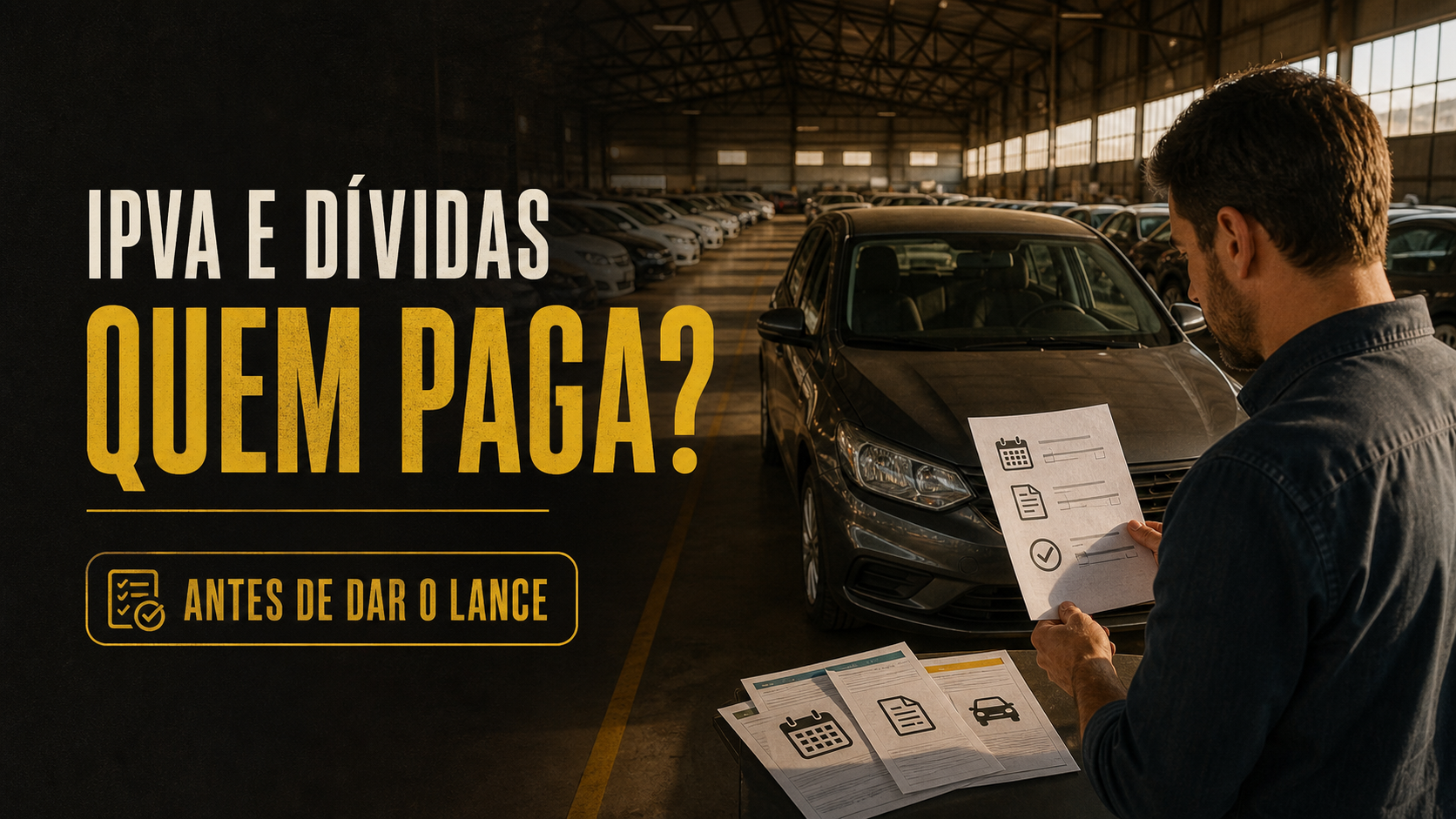 Carro de leilão paga IPVA e dívidas antigas? Quem assume o quê