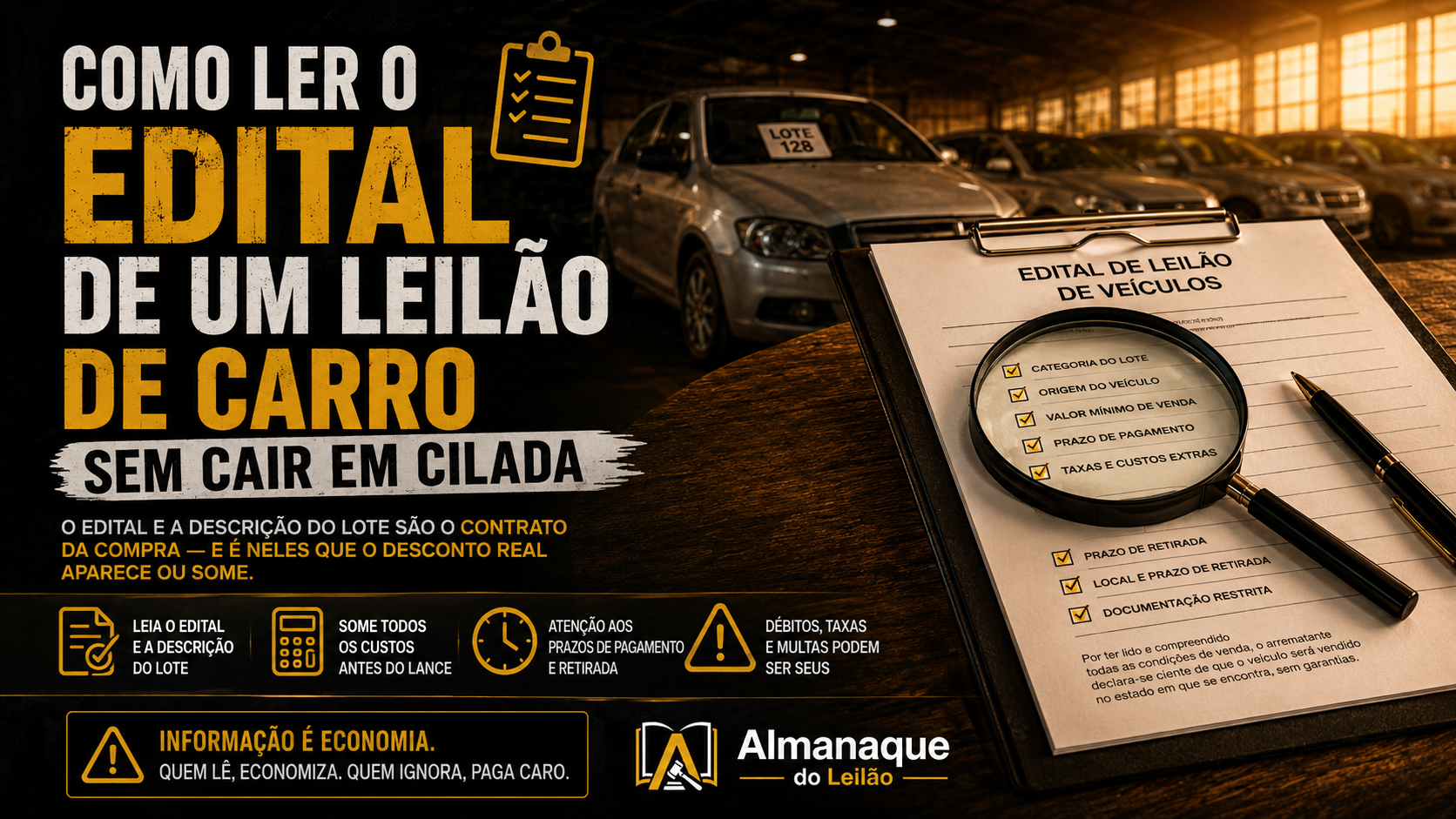 Como ler o edital de um leilão de carro sem cair em cilada